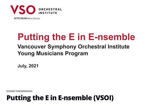 2021 Vancouver Symphony Orchestral Institute's Young Musicians Program students